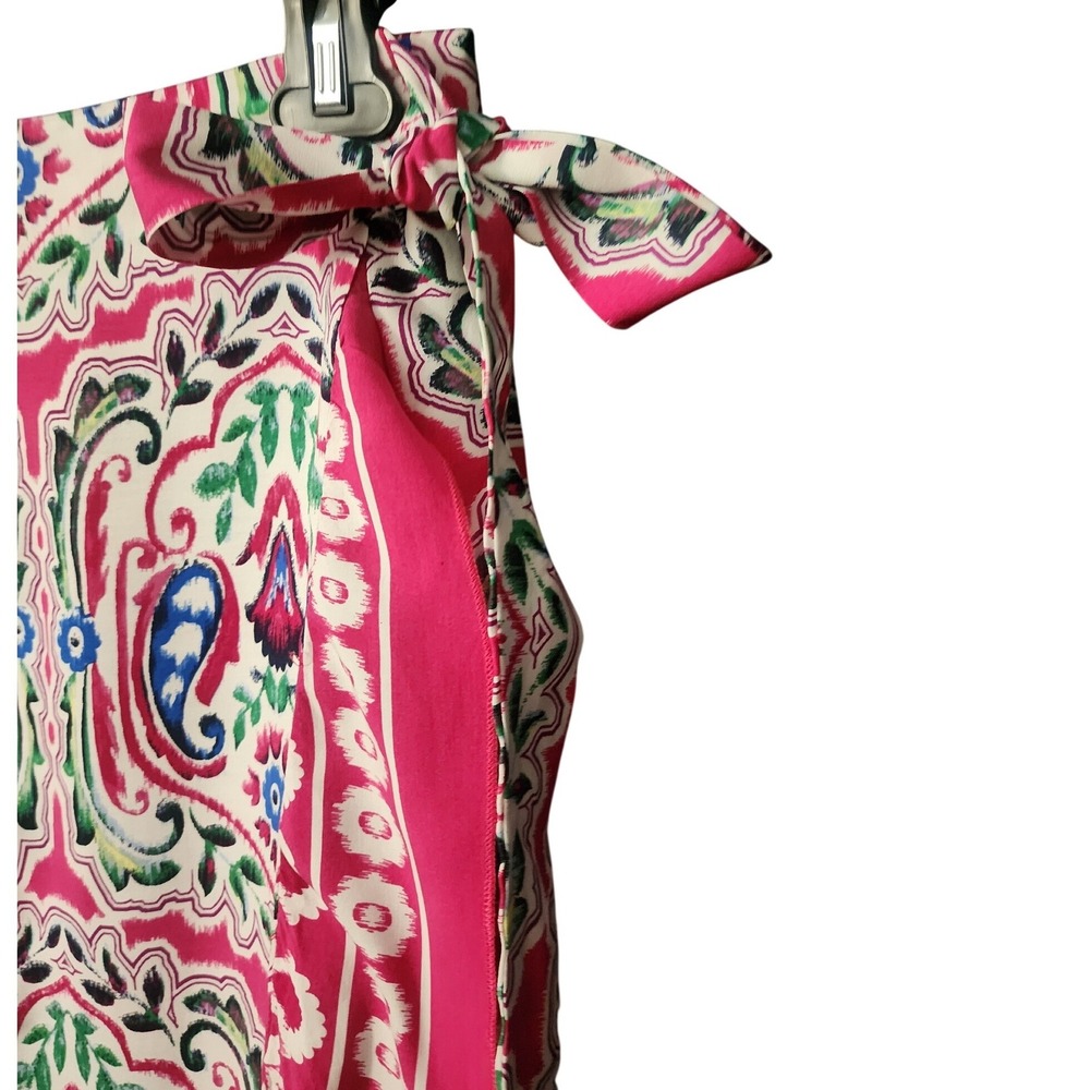 Cider Women Boho Wrap Skirt Pink Paisley Medallion Midi Ruffle Medium‎ - Picture 3 of 6